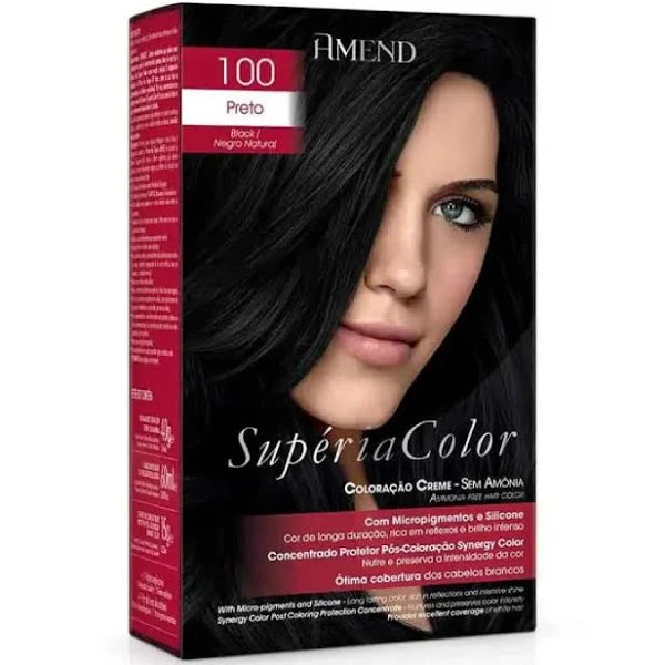 COLORACAO SEM AMONIA 100 PRETO AMEND SUPERIA COLOR