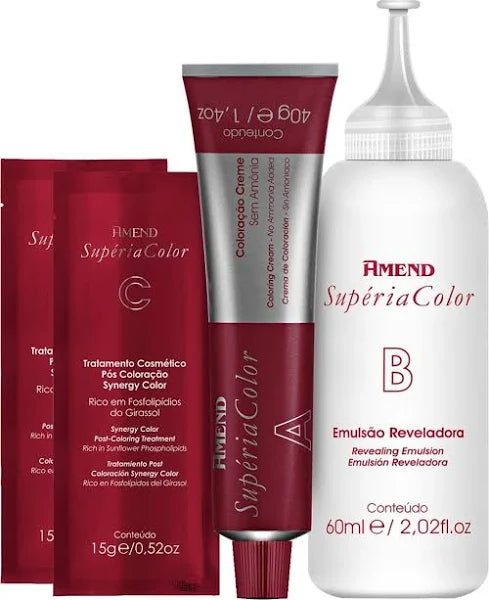 COLORACAO SEM AMONIA 3366 VERMELHO FRAMBOESA AMEND SUPERIA COLOR
